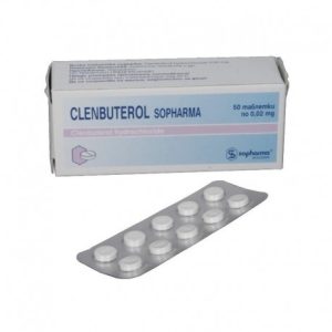 Clenbuterol 100 Comprimidos Sopharma (Clorhidrato de Clenbuterol 0,02mcg/tab)