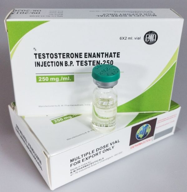 Testen 250 BM (Testosterona Enantato Inyectable) 12ML [6X2ML Frasco]