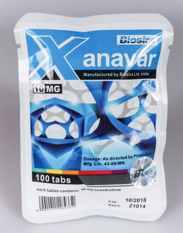 Xanavar Biosira (Anavar, Oxandrolone) 100tabs (10mg/tab)